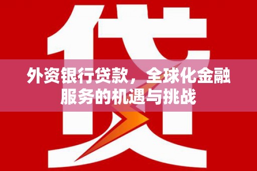 三江外资银行贷款，全球化金融服务的机遇与挑战